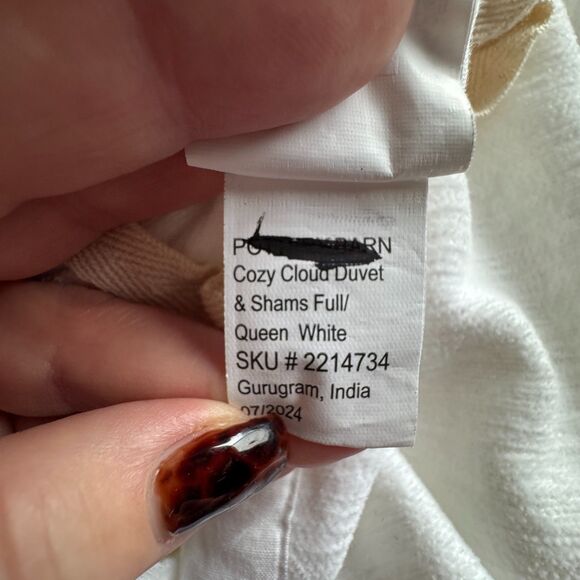 Pottery Barn Cozy Cloud Duvet Cover White Cotton Chenille Size Full/Queen Luxe - Picture 8 of 10